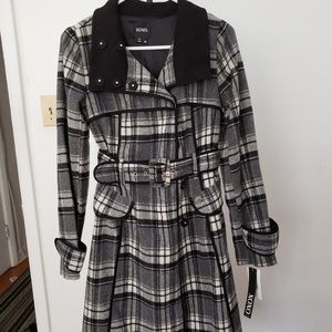 XOXO - Medium Black/White/Grey Peacoat NWT